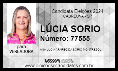 Candidato LÚCIA SORIO 2024 - CABREÚVA - Eleições