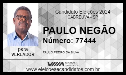 Candidato PAULO NEGÃO 2024 - CABREÚVA - Eleições