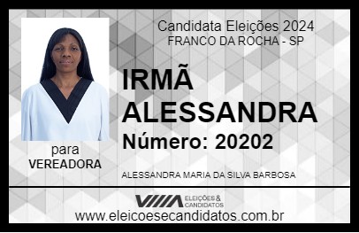 Candidato IRMÃ ALESSANDRA 2024 - FRANCO DA ROCHA - Eleições