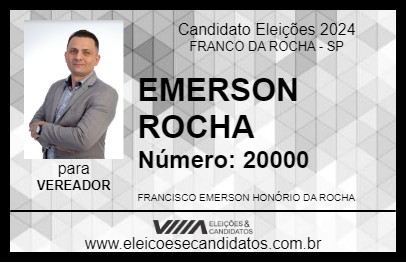 Candidato EMERSON ROCHA 2024 - FRANCO DA ROCHA - Eleições