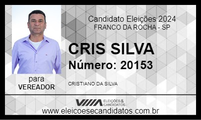 Candidato CRIS SILVA 2024 - FRANCO DA ROCHA - Eleições