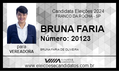 Candidato BRUNA FARIA 2024 - FRANCO DA ROCHA - Eleições