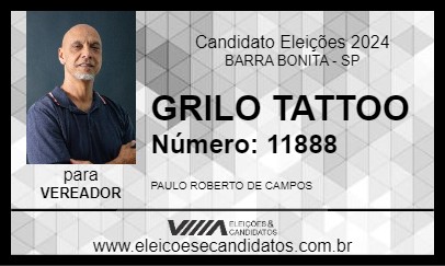 Candidato GRILO TATTOO 2024 - BARRA BONITA - Eleições