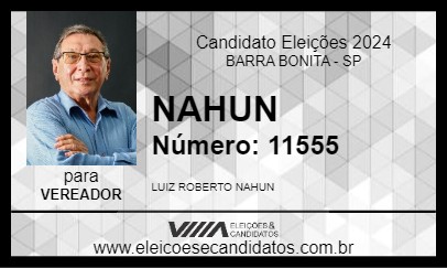 Candidato NAHUN 2024 - BARRA BONITA - Eleições