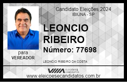 Candidato LEONCIO RIBEIRO 2024 - IBIÚNA - Eleições