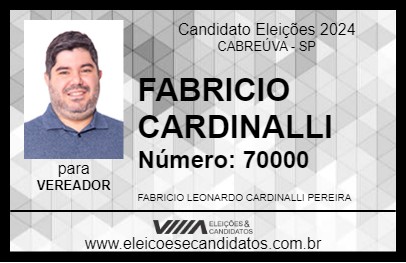 Candidato FABRICIO CARDINALLI 2024 - CABREÚVA - Eleições