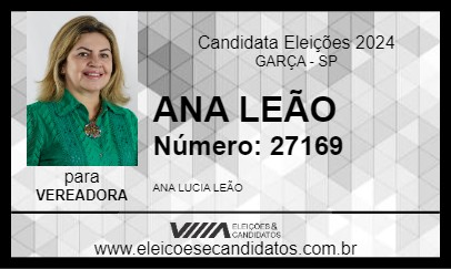 Candidato ANA LEÃO 2024 - GARÇA - Eleições