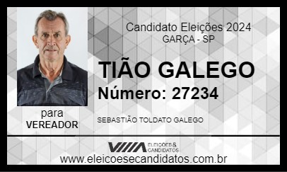 Candidato TIÃO GALEGO 2024 - GARÇA - Eleições