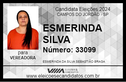 Candidato ESMERINDA SILVA 2024 - CAMPOS DO JORDÃO - Eleições