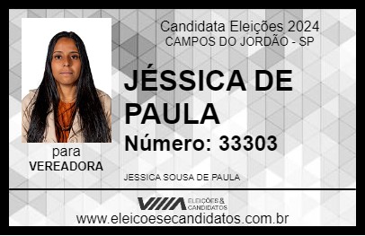 Candidato JÉSSICA DE PAULA 2024 - CAMPOS DO JORDÃO - Eleições