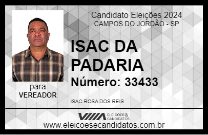 Candidato ISAC DA PADARIA 2024 - CAMPOS DO JORDÃO - Eleições