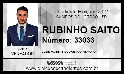 Candidato RUBINHO SAITO 2024 - CAMPOS DO JORDÃO - Eleições