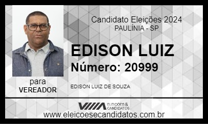 Candidato EDISON LUIZ 2024 - PAULÍNIA - Eleições