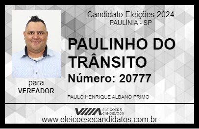 Candidato PAULINHO DO TRÂNSITO 2024 - PAULÍNIA - Eleições