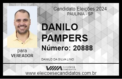 Candidato DANILO PAMPERS 2024 - PAULÍNIA - Eleições