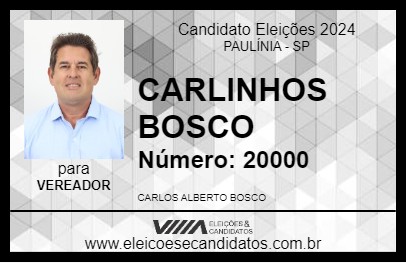 Candidato CARLINHOS BOSCO 2024 - PAULÍNIA - Eleições