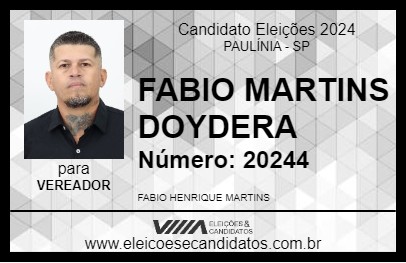 Candidato FABIO MARTINS DOYDERA 2024 - PAULÍNIA - Eleições