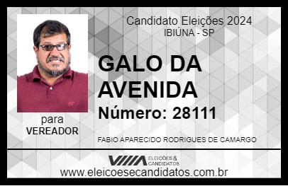 Candidato GALO DA AVENIDA 2024 - IBIÚNA - Eleições