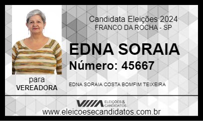 Candidato EDNA SORAIA 2024 - FRANCO DA ROCHA - Eleições