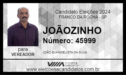 Candidato JOÃOZINHO 2024 - FRANCO DA ROCHA - Eleições