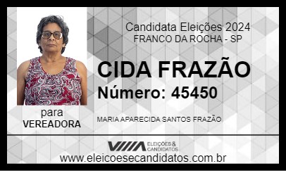 Candidato CIDA FRAZÃO 2024 - FRANCO DA ROCHA - Eleições