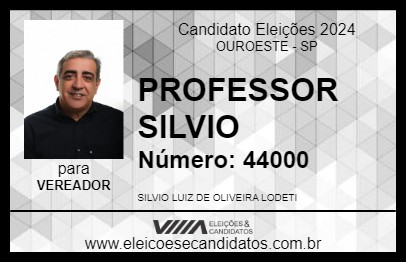 Candidato PROFESSOR SILVIO 2024 - OUROESTE - Eleições