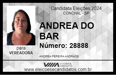 Candidato ANDREA DO BAR 2024 - CONCHAL - Eleições