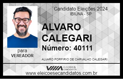 Candidato ALVARO CALEGARI 2024 - IBIÚNA - Eleições