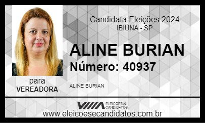 Candidato ALINE BURIAN 2024 - IBIÚNA - Eleições