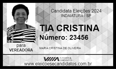 Candidato TIA CRISTINA 2024 - INDAIATUBA - Eleições