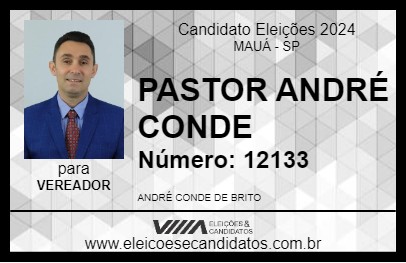 Candidato PASTOR ANDRÉ CONDE 2024 - MAUÁ - Eleições