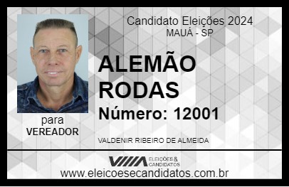 Candidato ALEMÃO RODAS 2024 - MAUÁ - Eleições