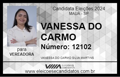 Candidato VANESSA DO CARMO 2024 - MAUÁ - Eleições