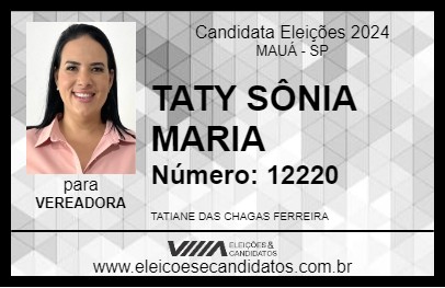 Candidato TATY SÔNIA MARIA 2024 - MAUÁ - Eleições