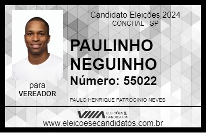 Candidato PAULINHO NEGUINHO 2024 - CONCHAL - Eleições