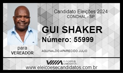 Candidato GUI SHAKER 2024 - CONCHAL - Eleições