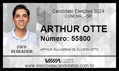 Candidato ARTHUR OTTE 2024 - CONCHAL - Eleições