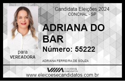 Candidato ADRIANA DO BAR 2024 - CONCHAL - Eleições