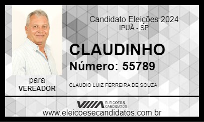 Candidato CLAUDINHO 2024 - IPUÃ - Eleições