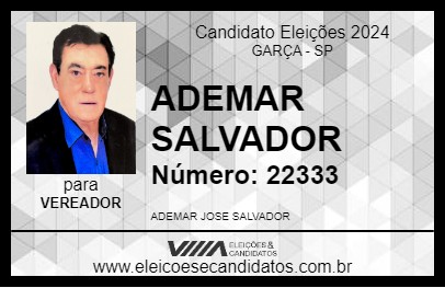 Candidato ADEMAR SALVADOR 2024 - GARÇA - Eleições