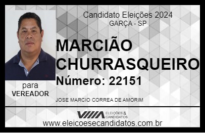 Candidato MARCIÃO CHURRASQUEIRO 2024 - GARÇA - Eleições