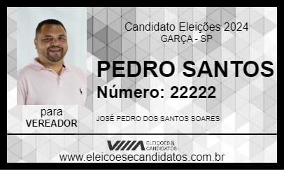 Candidato PEDRO SANTOS 2024 - GARÇA - Eleições