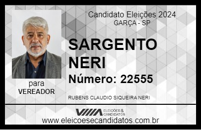 Candidato SARGENTO NERI 2024 - GARÇA - Eleições