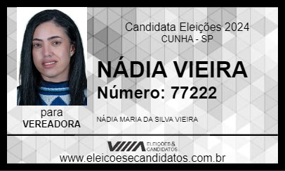 Candidato NÁDIA VIEIRA 2024 - CUNHA - Eleições