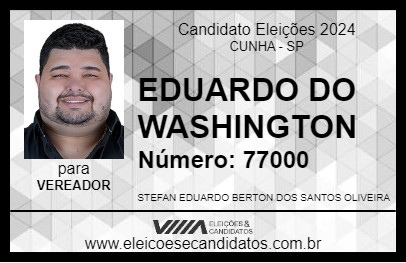 Candidato EDUARDO DO WASHINGTON 2024 - CUNHA - Eleições