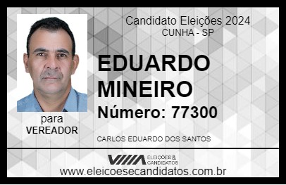 Candidato EDUARDO MINEIRO 2024 - CUNHA - Eleições