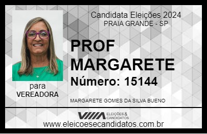 Candidato PROF MARGARETE 2024 - PRAIA GRANDE - Eleições