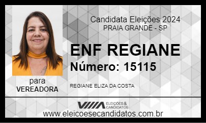 Candidato ENF REGIANE 2024 - PRAIA GRANDE - Eleições