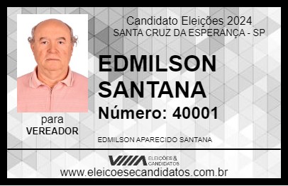 Candidato EDMILSON SANTANA 2024 - SANTA CRUZ DA ESPERANÇA - Eleições