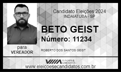 Candidato BETO GEIST 2024 - INDAIATUBA - Eleições